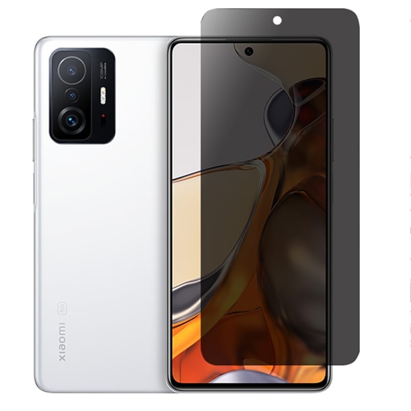 3-PACK Redmi Note 11 Pro 5G Skärmskydd Anti-Spy HD 0,3mm Svart