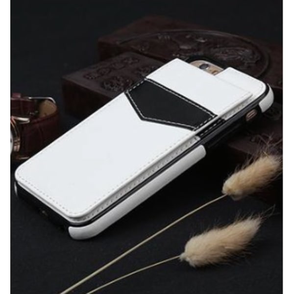 iPhone 6/6S Elegant lærveske med lommebok/kortrom Svart