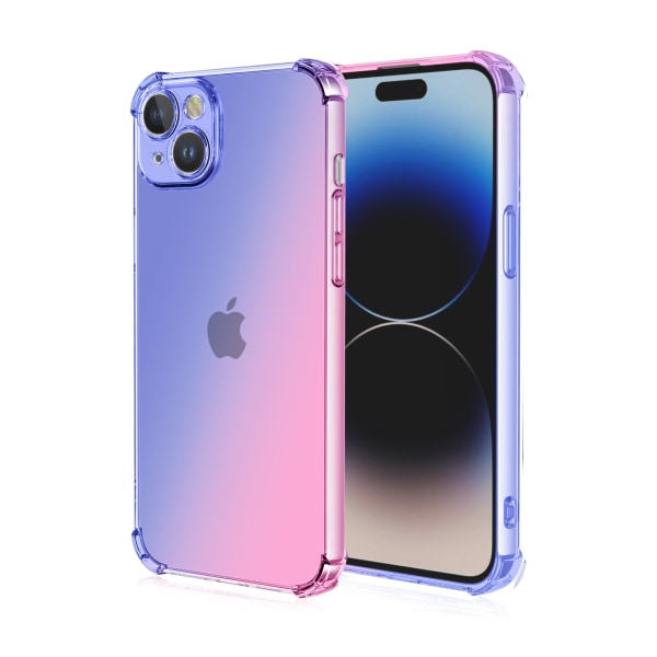 IPhone 15 plus - Smart Skyddsskal i silikon Rosa/Lila