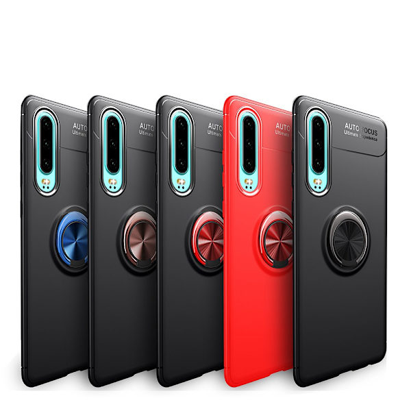 Huawei P30 - Skal med Ringhållare Svart/Blå