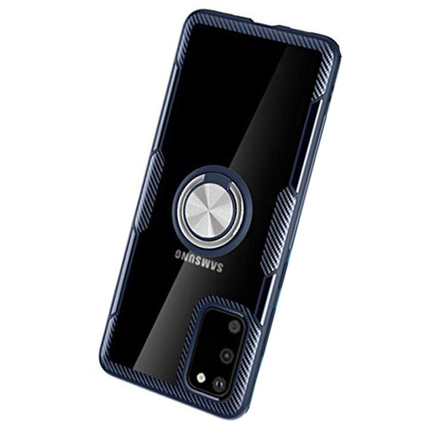 Samsung Galaxy S20 FE - Praktisk cover med ringholder LEMAN Marinblå/Silver