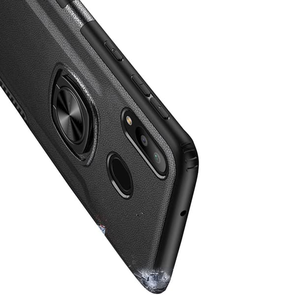 Samsung Galaxy A40 - Robust Leman Skal med Ringhållare Guld