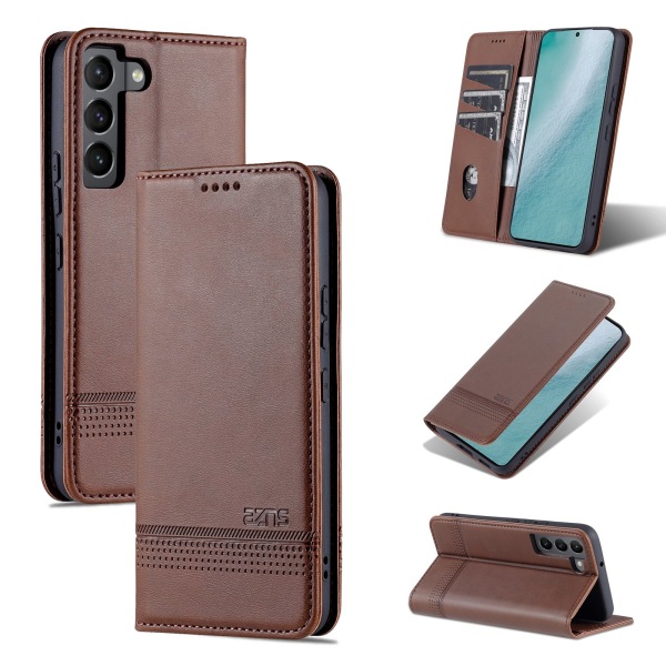 Samsung Galaxy S22 - Effektiv Yazunshi Wallet Case Brun