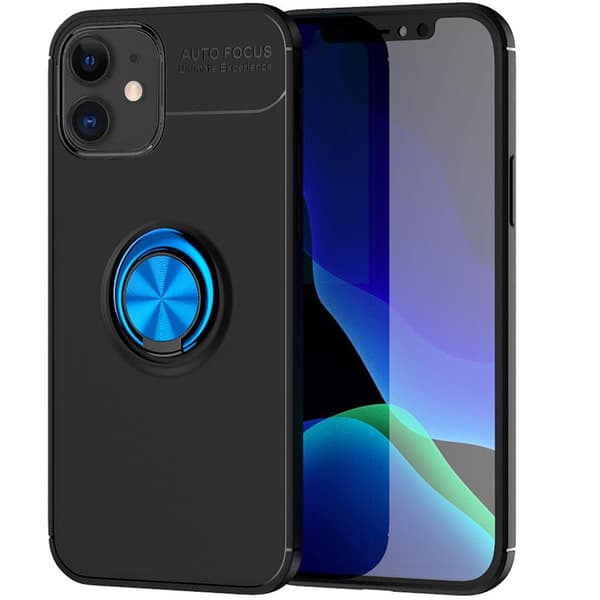 iPhone 12 - Stilfuldt AUTO FOCUS cover med ringholder Svart