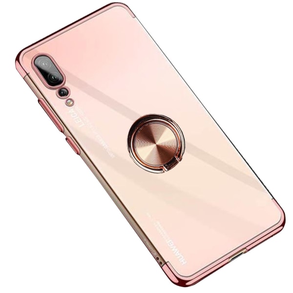 Huawei P20 - Stilrent Silikonskal med Ringhållare Svart