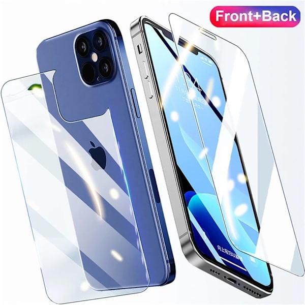 2-PACK 1 Set iPhone 14 Pro Max Fram- & Baksida Skärmskydd 0,3mm Transparent