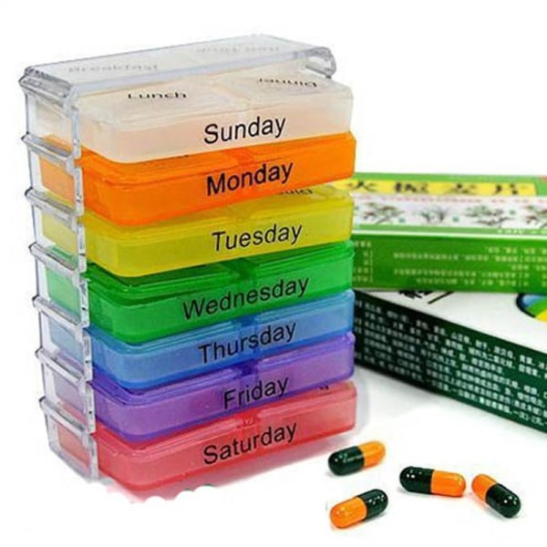 Praktiskt Slitt�lig Dosett Medicinask Tablett Hj�lpmedel Flerfärgad