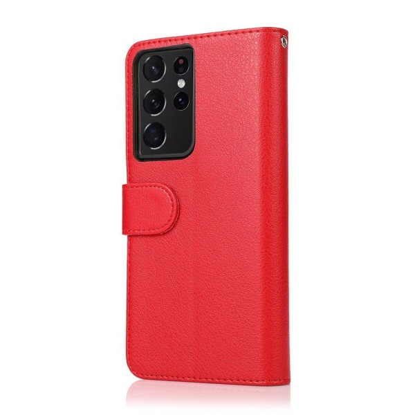 Samsung Galaxy S21 Ultra - Stilig, glatt lommebokdeksel Röd