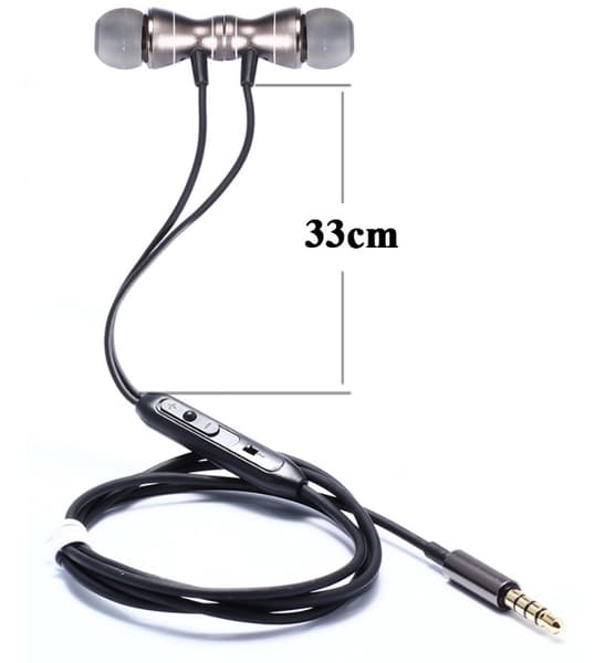 TOMKAS In-ear Magnetic Earphone With Mic In-lineControl Silver/Grå