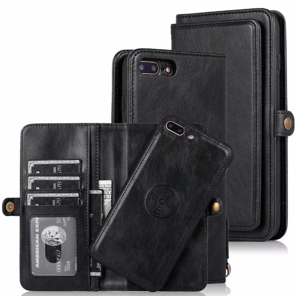 iPhone 8 Plus - Plånboksfodral Mörkblå