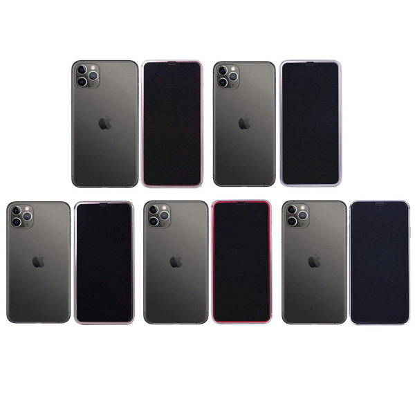 Skärmskydd 3D Aluminiumram iPhone 11 Pro Max 2-PACK Roséguld