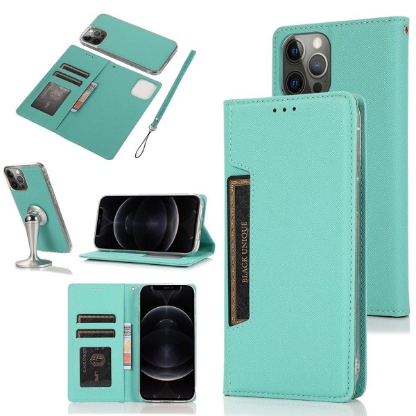 iPhone 12 Pro Max – käytännöllinen lompakkokotelo (FLOVEME) Grön