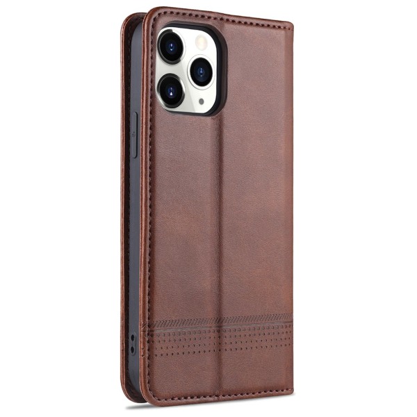 iPhone 12 Pro - Stilig AZNS Wallet-deksel Mörkbrun