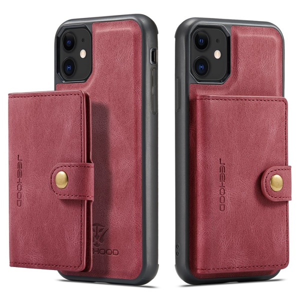 iPhone 11 - Stilfuldt og smart cover med kortslot Röd
