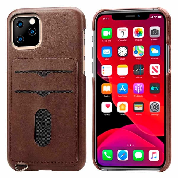 Stilrent deksel med kortholder - iPhone 11 Pro Max Grå