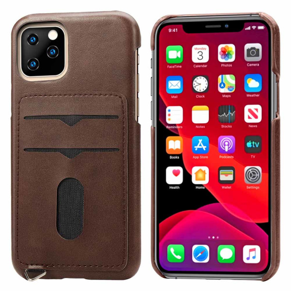 Tyylikäs kotelo korttipidikkeellä - iPhone 11 Pro Max Ljusbrun