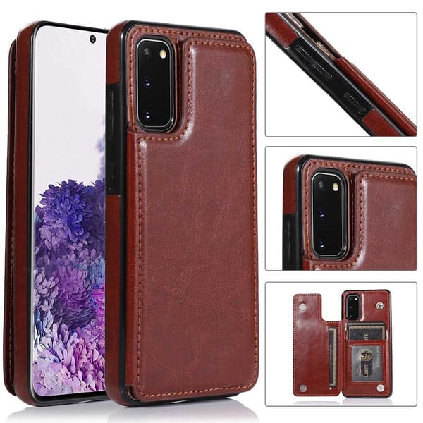 Skal med Kortfack - Samsung Galaxy S20 Röd