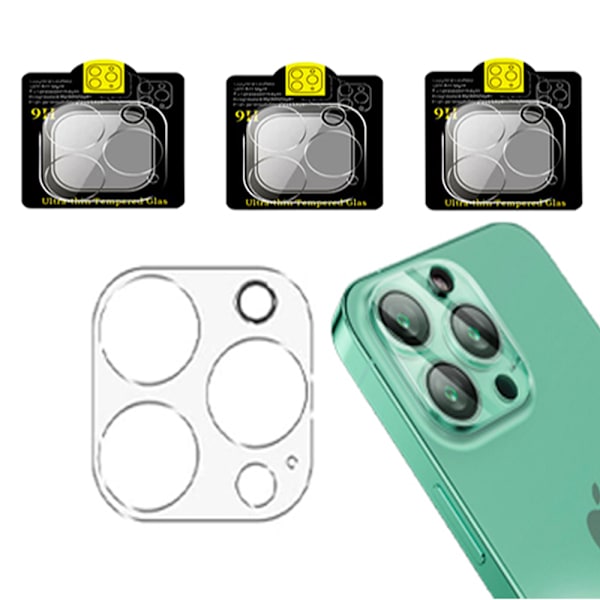 3-PACK iPhone 14 Pro Max Kamerans objektivskydd Standard HD 0,3mm Transparent