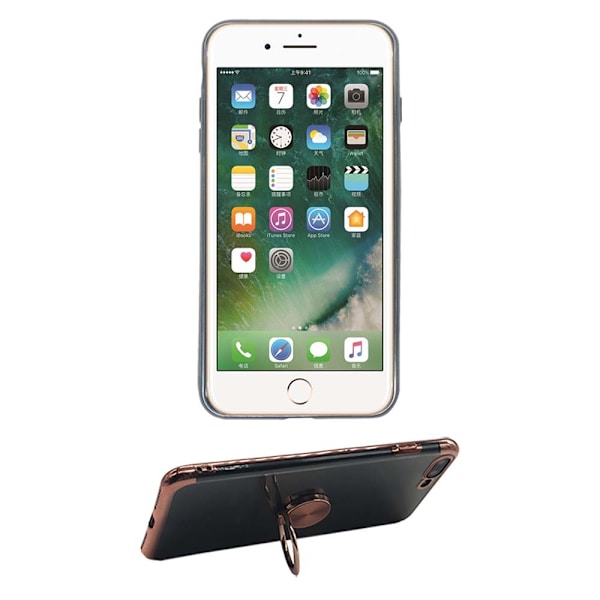 Exklusivt Skal med Ringh�llare - iPhone 7 Plus Roséguld