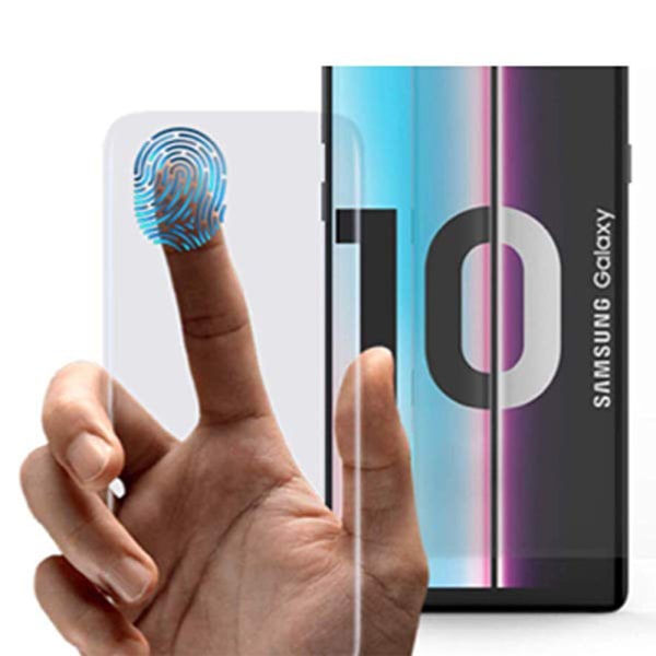 HuTech EXXO 3D-design näytönsuoja Samsung Galaxy S10+:lle Svart