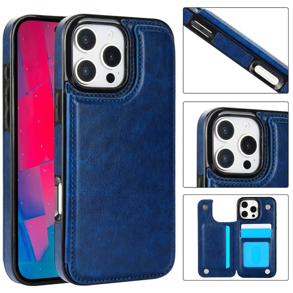 Plånboksskal PU-Läder Kortfack Magnet kompatibelt med iPhone 16 Pro Roséguld