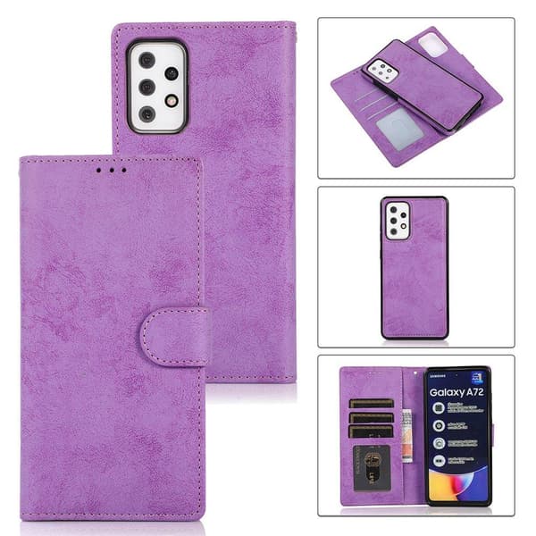 Samsung Galaxy A52 - Elegant LEMAN Wallet Cover Ljusblå