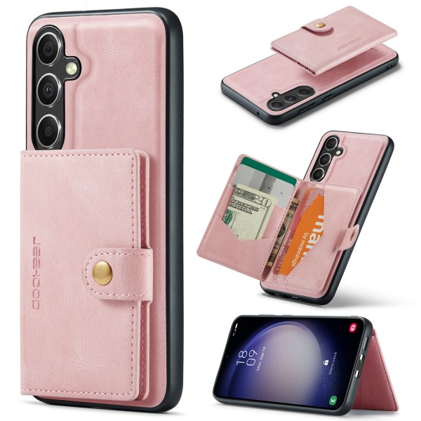 Galaxy S23FE - Stilig lommebokdeksel med magnetisk holder Pink gold
