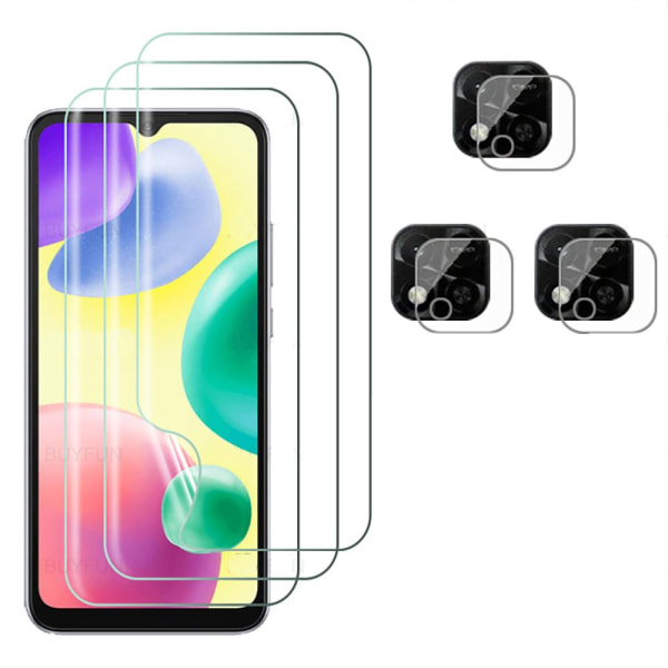 Xiaomi Redmi 9C NFC skærmbeskytter og kameralinsebeskytter (3-pak) Transparent