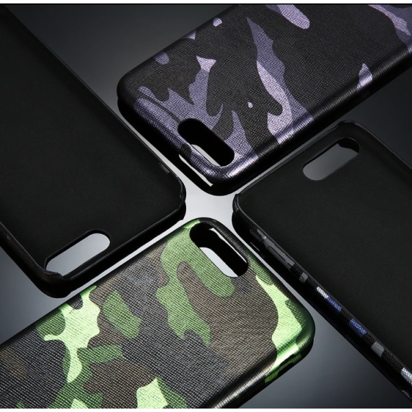 Stilfuldt eksklusivt etui med militærmønster - iPhone 7 PLUS NKOBEE Blå