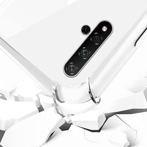 Huawei Nova 5T - Stöttåligt Silikonskal Rosa/Lila
