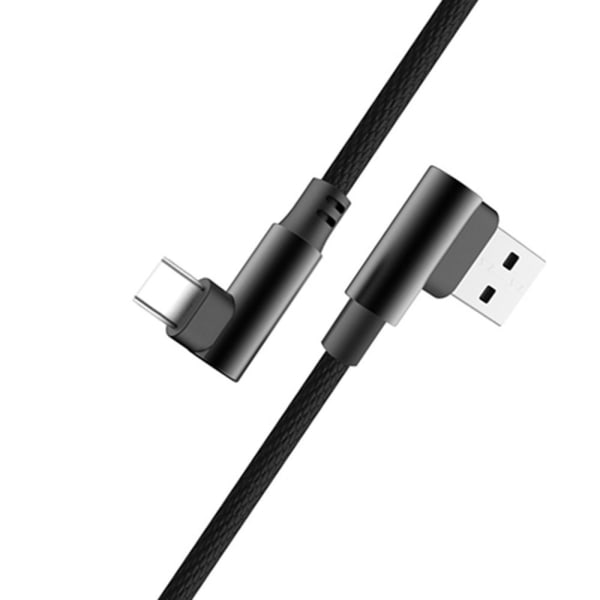 Kraftfull Snabbladdnings Kabel USB-C (Type-C) Svart 2 Meter