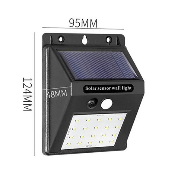 Effektfull Hållbar Solcells PIR Automatisk Utomhusbelysning 30 LED