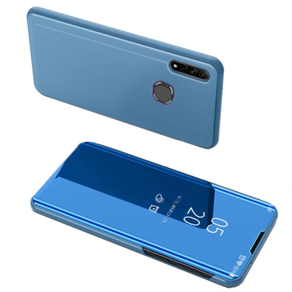 Samsung Galaxy A20S - Stilfuldt fleksibelt etui (LEMAN) Himmelsblå