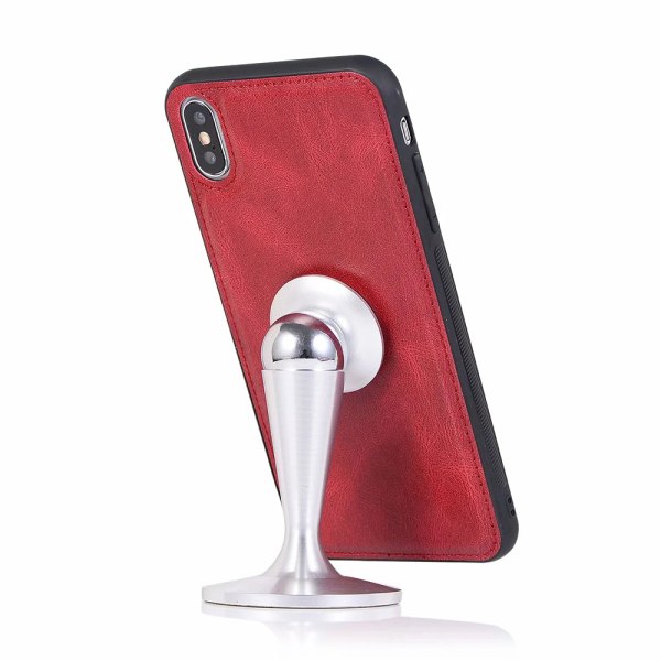 iPhone XS Max - Stilfuldt etui med dobbelt tegnebog Röd