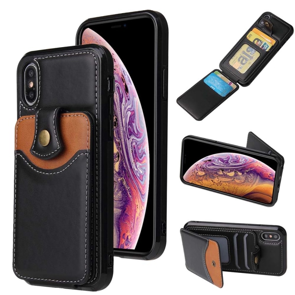 iPhone XR - Professionellt Skyddsskal med Kortfack Röd Röd