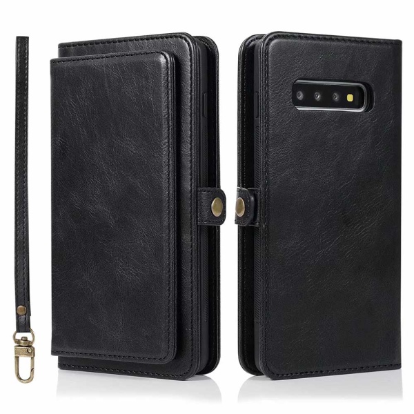 Samsung Galaxy S10 - Kraftig Smart Wallet-etui Röd