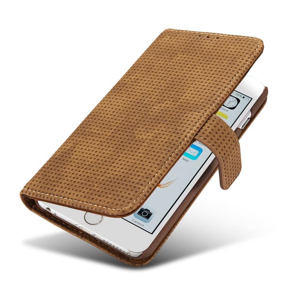 iPhone 6/6S Plus - Klassiskt Fodral i Retro-look (PU-Läder) Blå