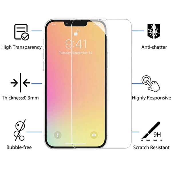 3-PACK iPhone 14 Plus Standard skærmbeskytter HD 0,3 mm Transparent