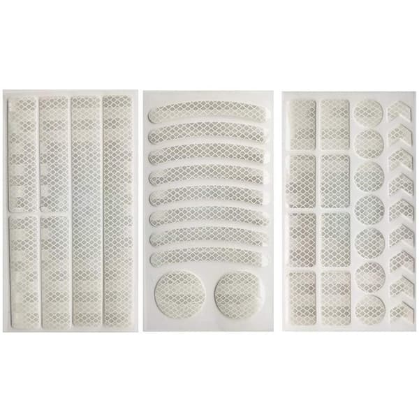42-PACK Hållbara Reflex Remsor Olika Former Vit