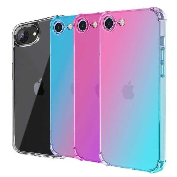 iPhone 16E - Silikonskal med Stötskydd och Stil Rosa/Lila