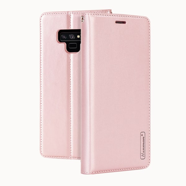 Hanman Stilsäkert Plånboksfodral Galaxy Note 9 Rosaröd