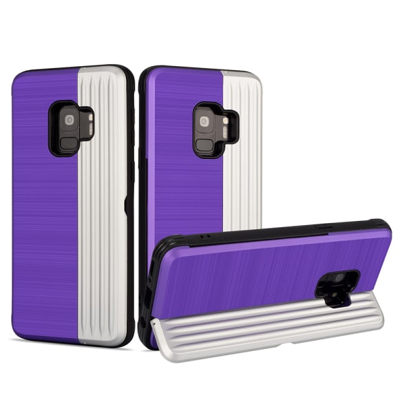 Samsung Galaxy S9 - Stilfuldt cover med kortslot og telefonholder Lila