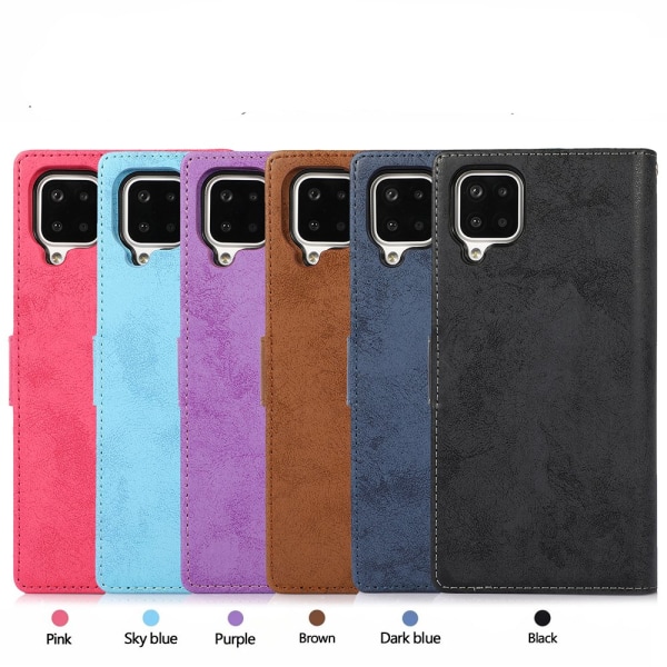 Samsung Galaxy A42 - Elegant deksel med lommebok (skallfunksjon) Lila