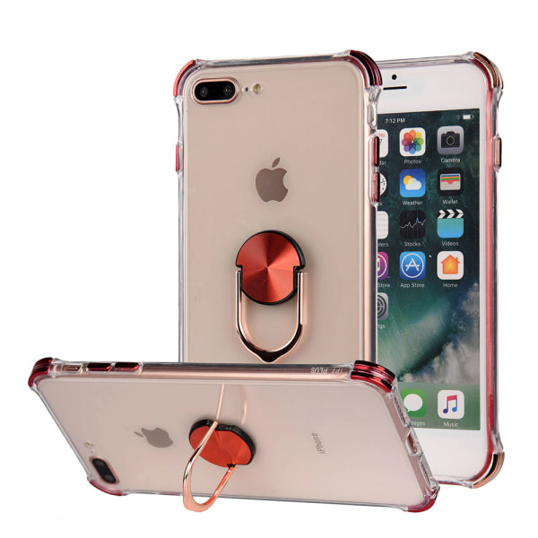 iPhone 7 Plus - Praktiskt Skyddande Skal med Ringhållare Blå