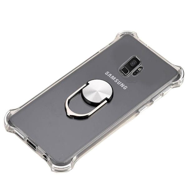 Exklusivt Silikonskal med Ringhållare - Samsung Galaxy S9 Roséguld