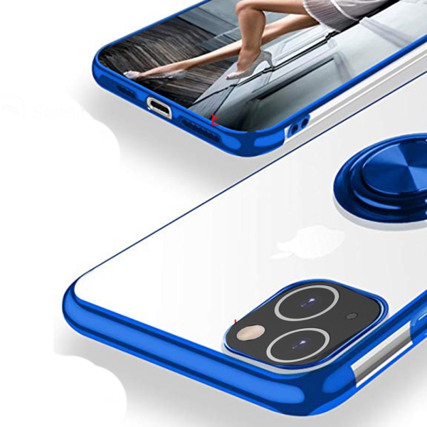iPhone 13 Mini - Elegant Smidigt Skal med Ringhållare Blå