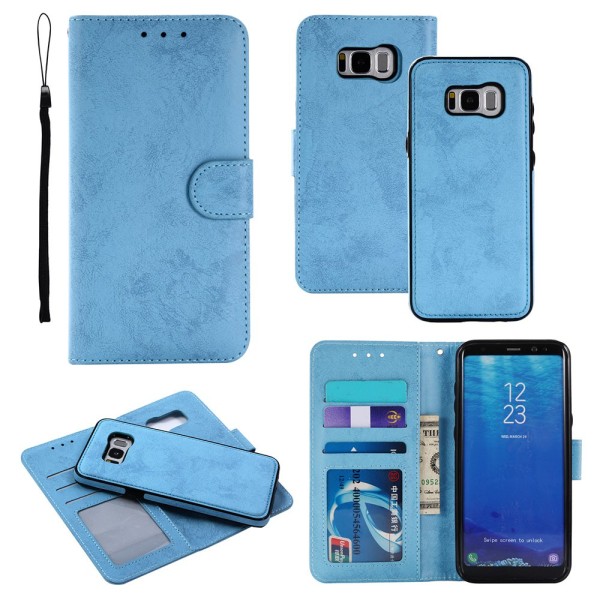 Samsung Galaxy S8 - Silk-Touch-deksel med lommebok og skall Marinblå