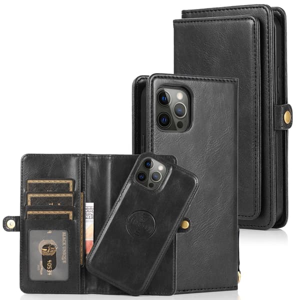 iPhone 14 Pro Max - Floveme Elegant Plånboksfodral Mörkgrön