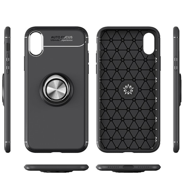 Stilsäkert Skal med Ringhållare - iPhone XS MAX Svart/Blå