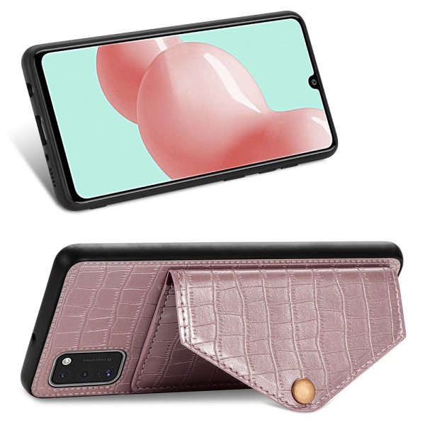 Samsung Galaxy A41 - Praktisk stilfuldt cover med kortholder Roséguld
